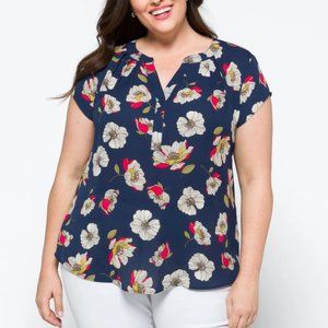 Vivier Short Sleeve Mixed Material Blouse